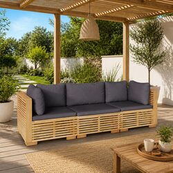 Versatile 3 Piece Outdoor Lounge Set with Cushions