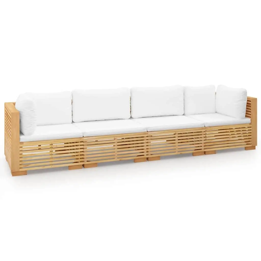 4 Piece Garden Lounge Set with Cushions Outdoor Furniture Wooden Sofa Patio