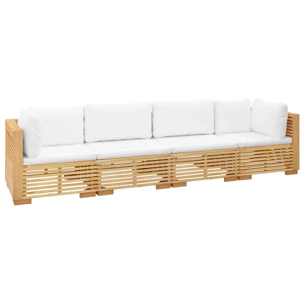 4 Piece Garden Lounge Set with Cushions Outdoor Furniture Wooden Sofa Patio