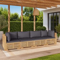 Practical 4-Piece Teak Lounge Set for Any Outdoor Area