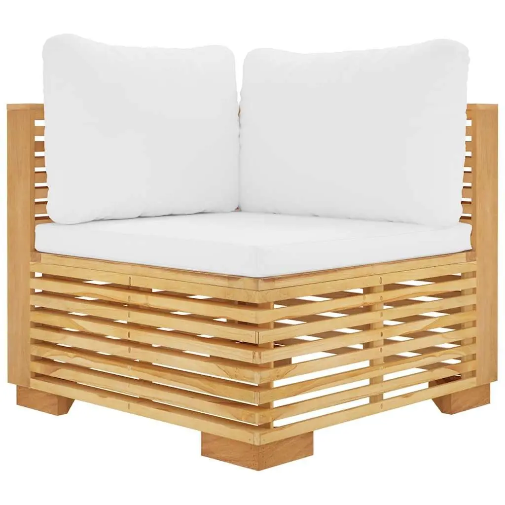 Outdoor Furniture Set 6 Piece Garden Lounge Sofa Teak Wood with Cushions Brown