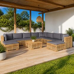 Versatile 11-Piece Garden Lounge Set for Outdoor Use