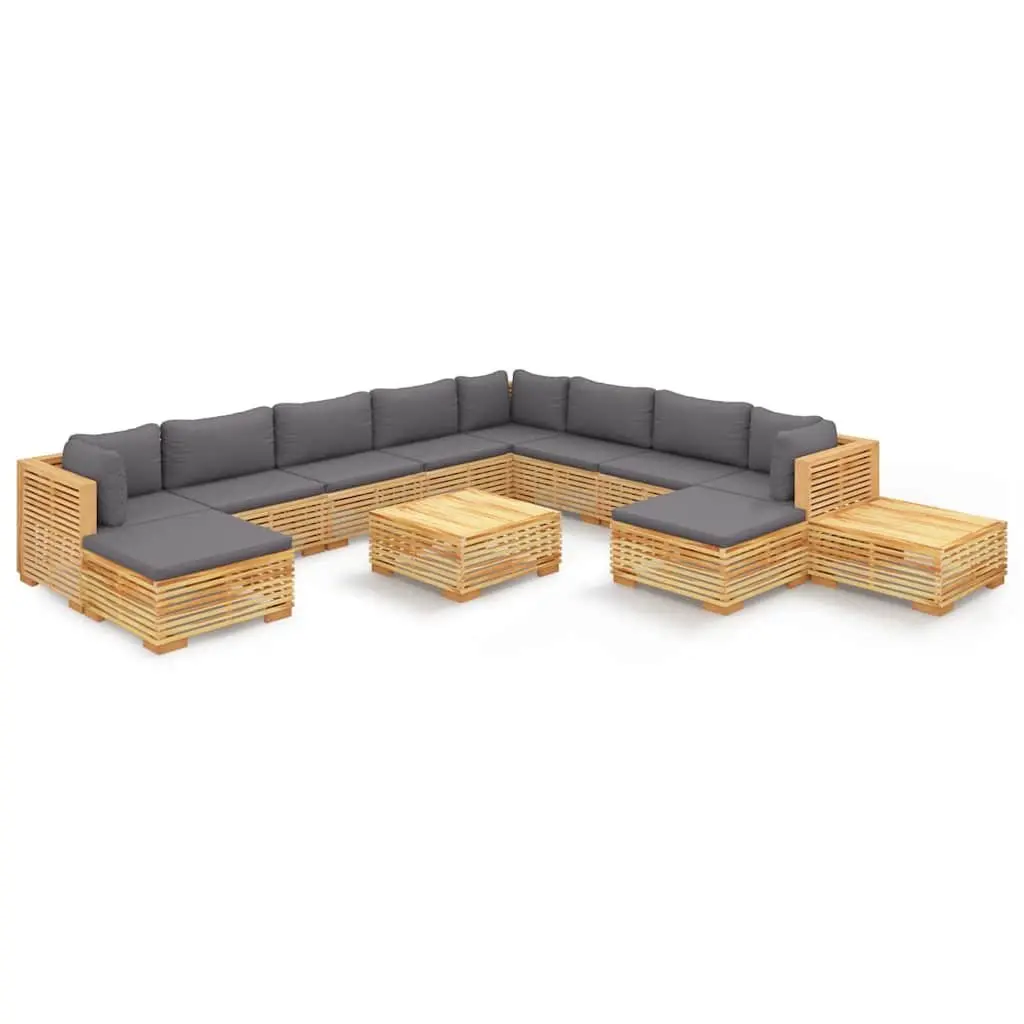 Garden Lounge Set 12 Piece Outdoor Furniture Seating Solid Teak Wood with