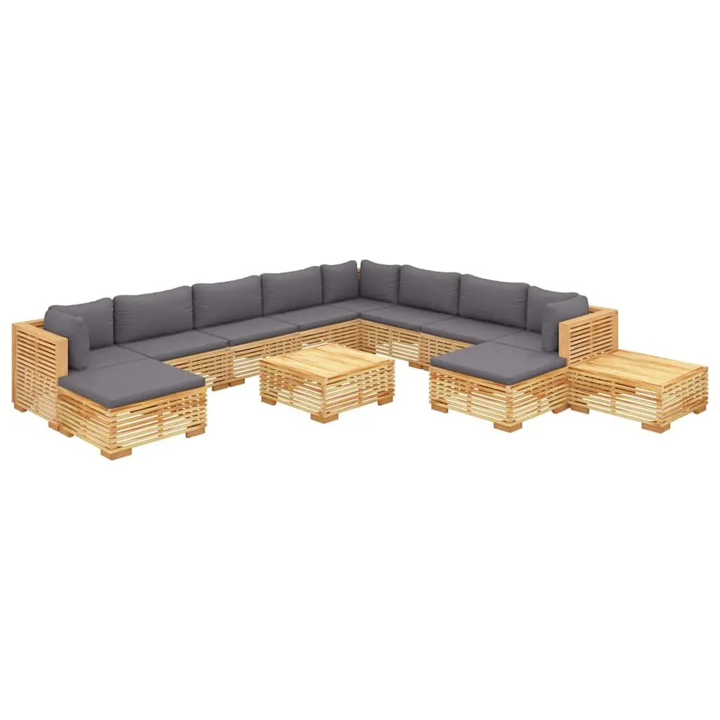 Garden Lounge Set 12 Piece Outdoor Furniture Seating Solid Teak Wood with