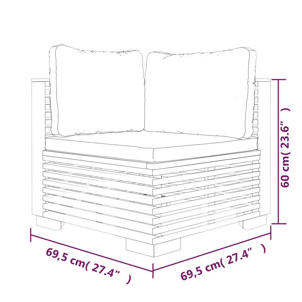 Garden Lounge Set 7 Piece Outdoor Furniture with Cushions Solid Teak Wood