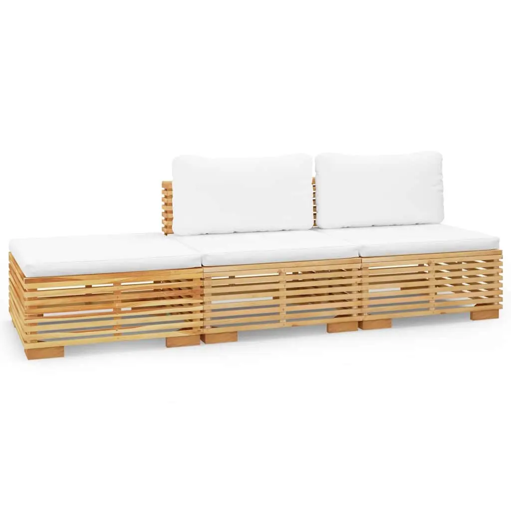 Garden Lounge Set 3 Piece Outdoor Furniture with Cushions Teak Wood Patio