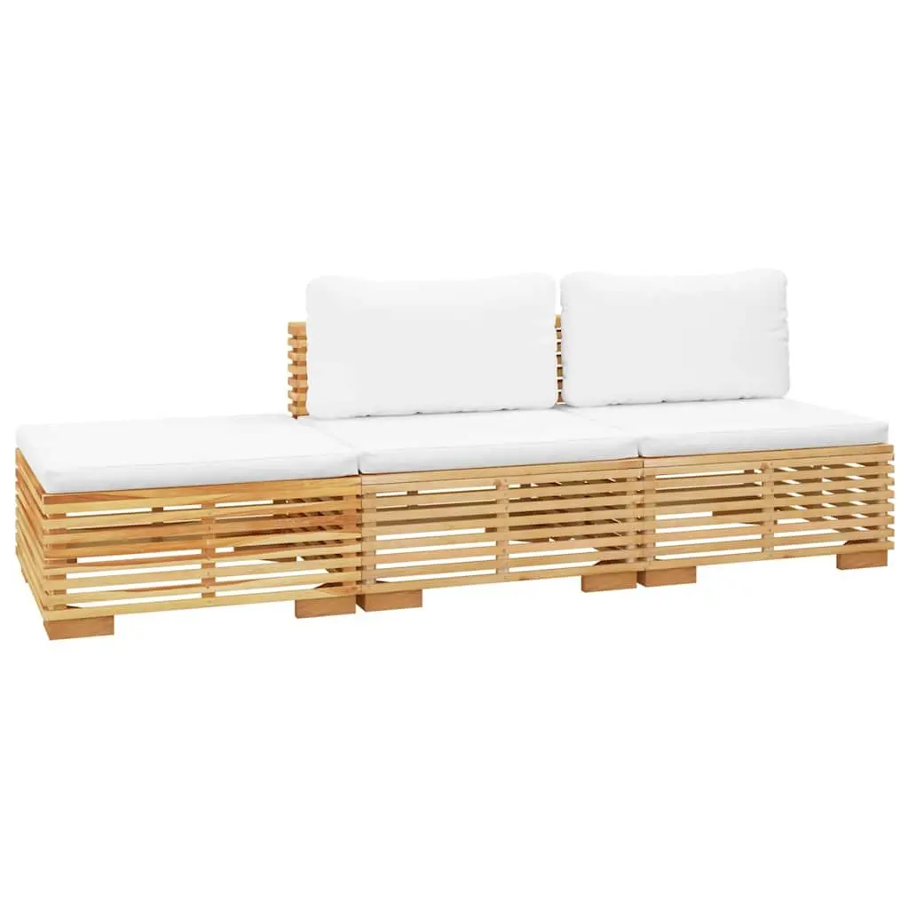 Garden Lounge Set 3 Piece Outdoor Furniture with Cushions Teak Wood Patio