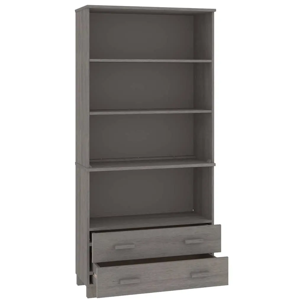 Highboard Sideboard Solid Pine Wood Light Grey Buffet Storage Cabinet Drawers