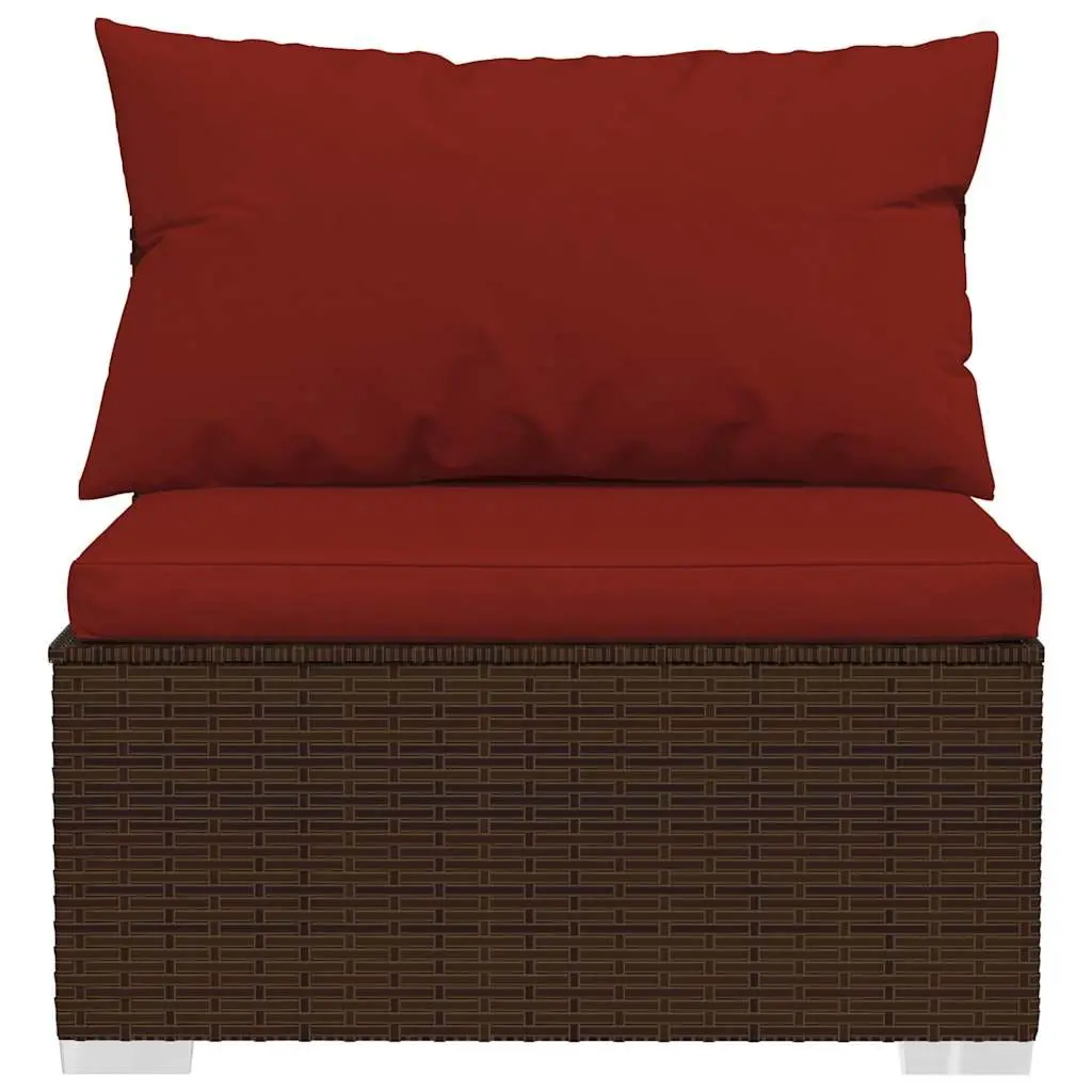 2 Piece Garden Lounge Set Outdoor Patio Furniture Water-Resistant PE Rattan Brown