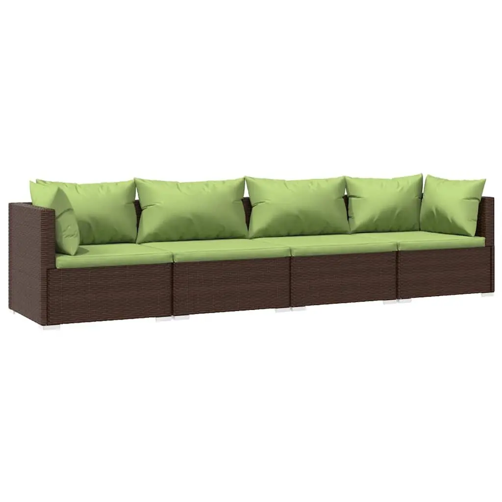 Garden Lounge Set 4 Piece Outdoor Patio Furniture Poly Rattan Modular Seating