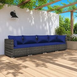 Practical 4 Piece Garden Lounge Set with Customizable Layout