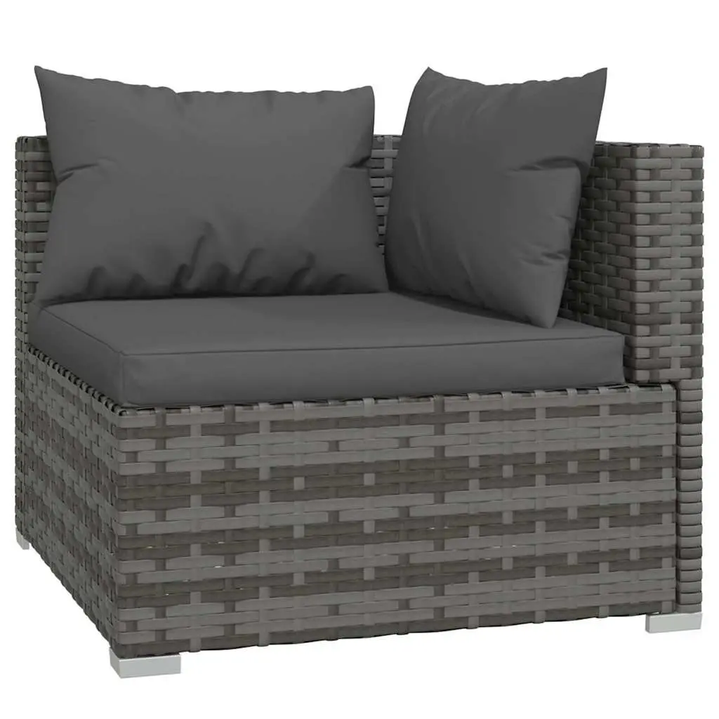 6 Piece Modular Garden Lounge Set PE Rattan Outdoor Furniture Grey