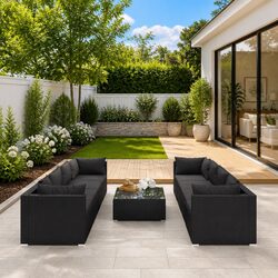 Practical 9 Piece Lounge Set for Outdoor Use