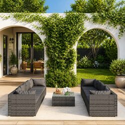 Practical 9-Piece Garden Lounge Set for Any Outdoor Space
