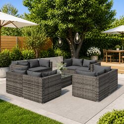 Perfect Addition to Your Patio: 9-Piece Garden Lounge Set