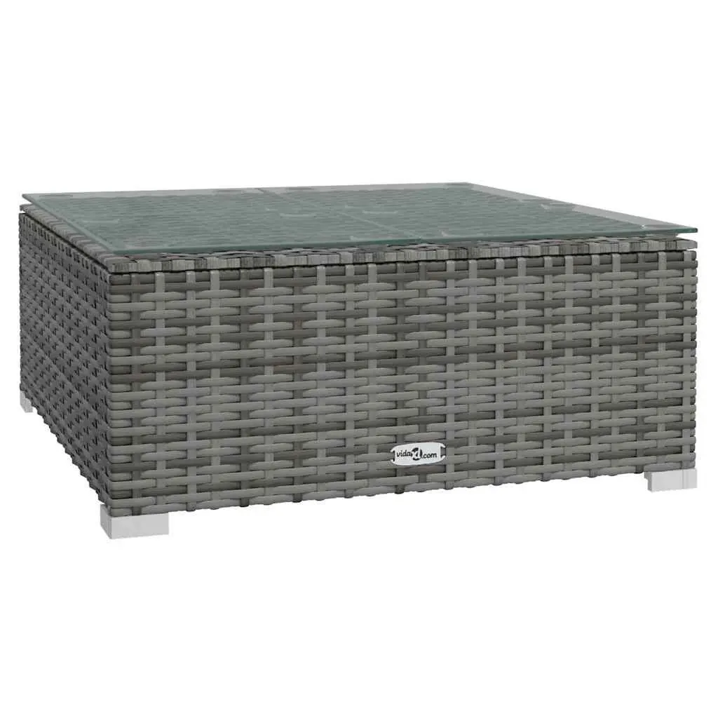 Garden Lounge Set 9 Piece Outdoor Furniture Poly Rattan Grey Modular Cushioned