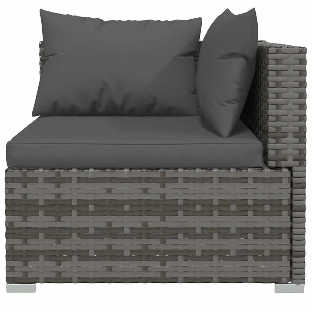 Garden Lounge Set 9 Piece Outdoor Furniture Poly Rattan Grey Modular Cushioned