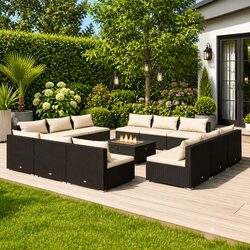 Functional 12-Piece Lounge Set for Any Outdoor Setting