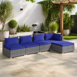 5 Piece Outdoor Lounge Set for Flexible Arrangements