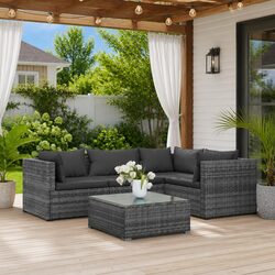 Versatile 5 Piece Grey Patio Lounge Set