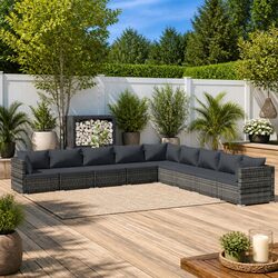 Practical 9 Piece Garden Lounge Set for Your Patio