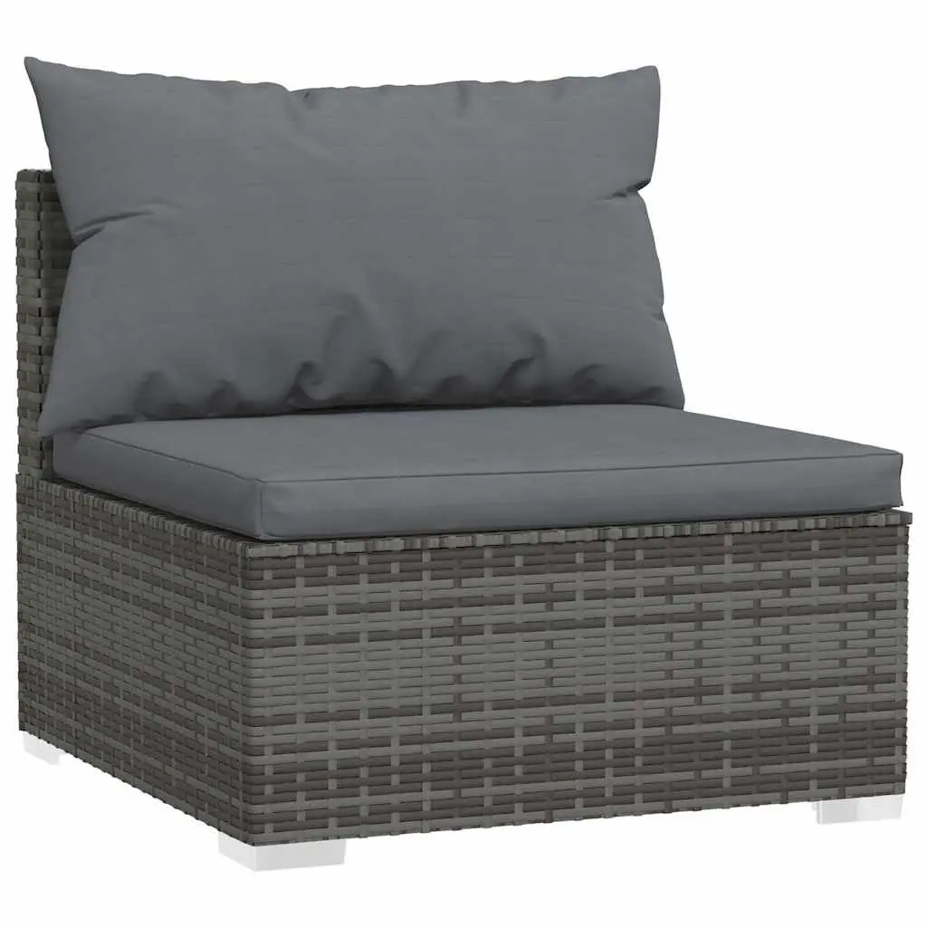 Garden Lounge Set 6 Piece Poly Rattan Outdoor Patio Furniture with Cushions Grey