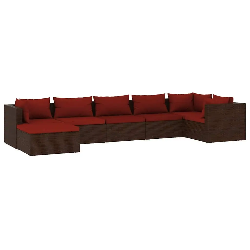 7 Piece Outdoor Garden Lounge Set with Cushions