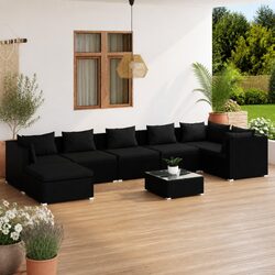 Versatile 8-Piece Outdoor Seating Set in Black