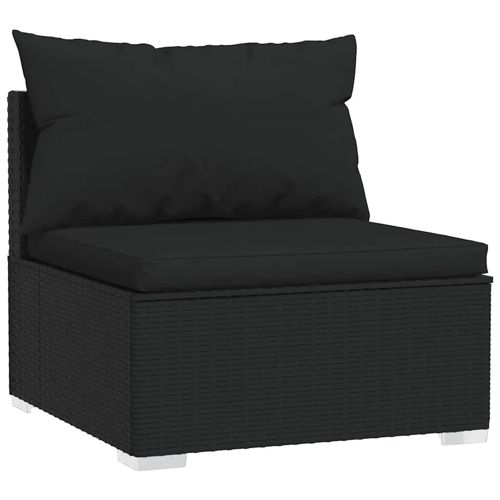 Garden Lounge Set 8 Piece Outdoor Furniture Poly Rattan Modular Black with