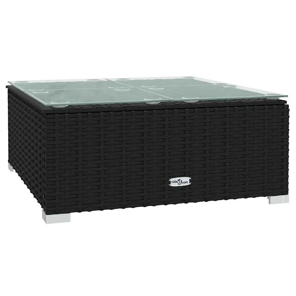 Garden Lounge Set 8 Piece Outdoor Furniture Poly Rattan Modular Black with