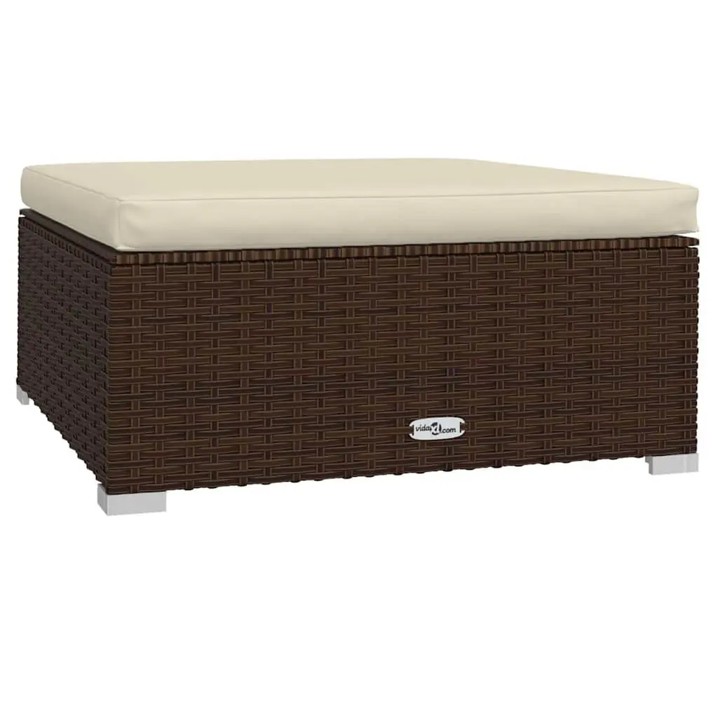Garden Lounge Set 8 Piece Outdoor Patio Furniture Poly Rattan Brown with