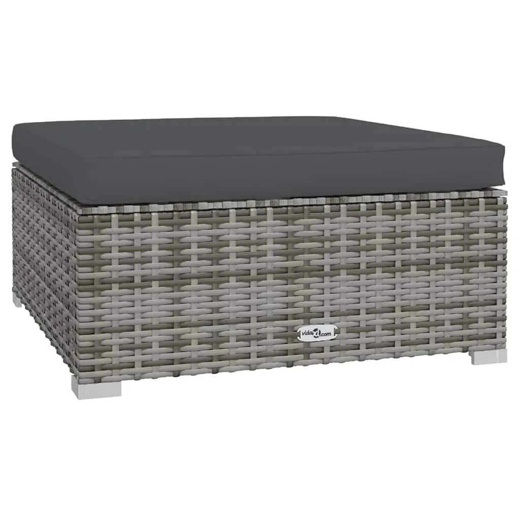 Garden Lounge Set 8 Piece Modular Outdoor Furniture Grey Poly Rattan with