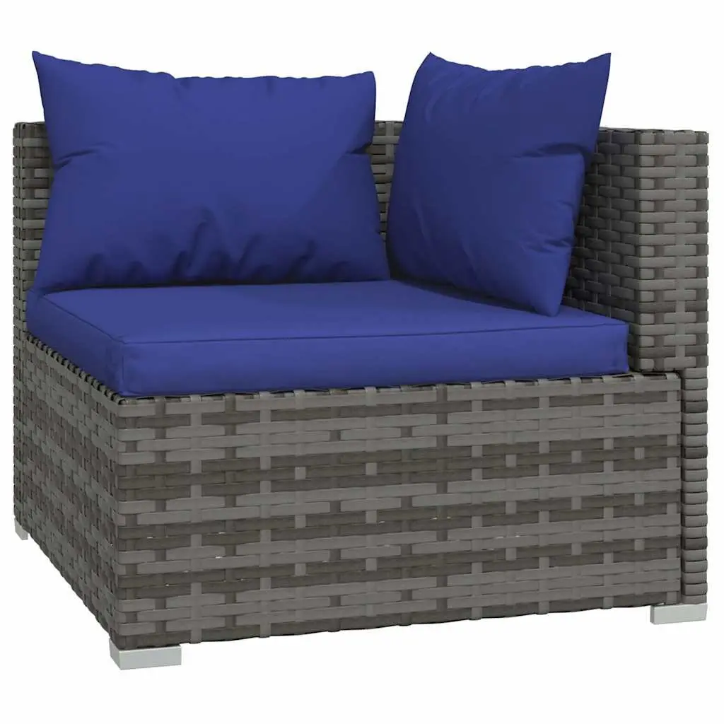 8 Piece Outdoor Garden Lounge Set with Cushions Modular Poly Rattan Grey