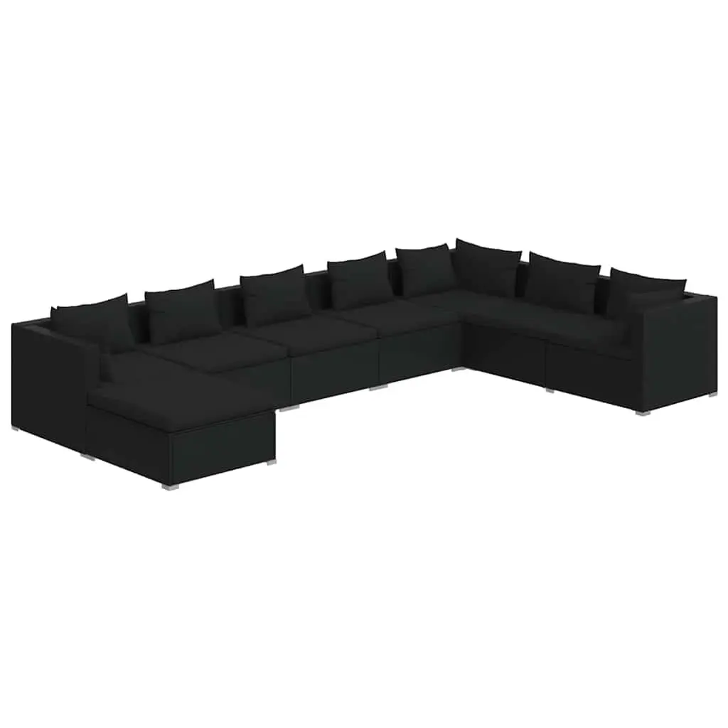 8 Piece Rattan Lounge Set for Garden Use
