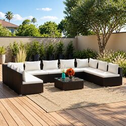 Ideal 10-Piece Lounge Set for Any Outdoor Setting