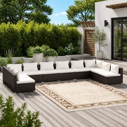 Versatile 10-Piece Outdoor Lounge Set with Cushions