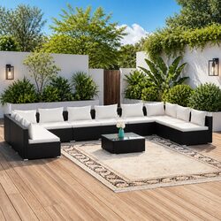 Versatile 11-Piece Lounge Set for Outdoor Gatherings