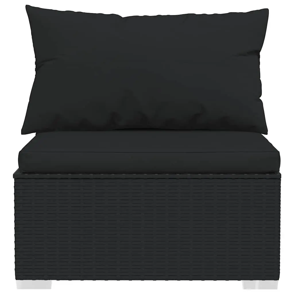 Garden Lounge Set 11 Piece Outdoor Furniture Modular Poly Rattan Black with