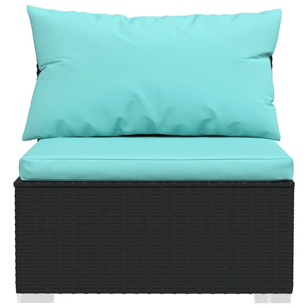 Garden Lounge Set 8 Piece Outdoor Patio Furniture with Cushions Poly Rattan