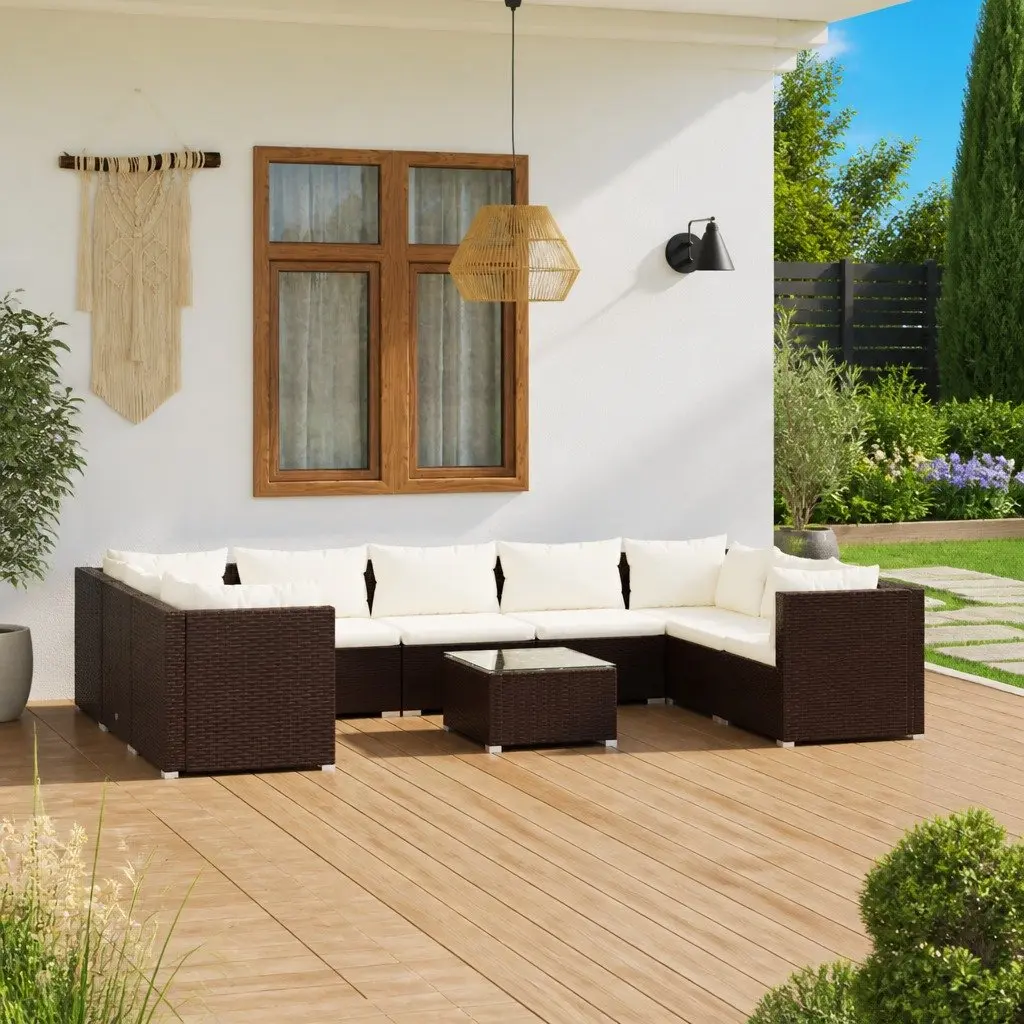 10-Piece Garden Lounge Set for Outdoor Use