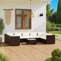 Practical 10-Piece Garden Lounge Set for Outdoor Use