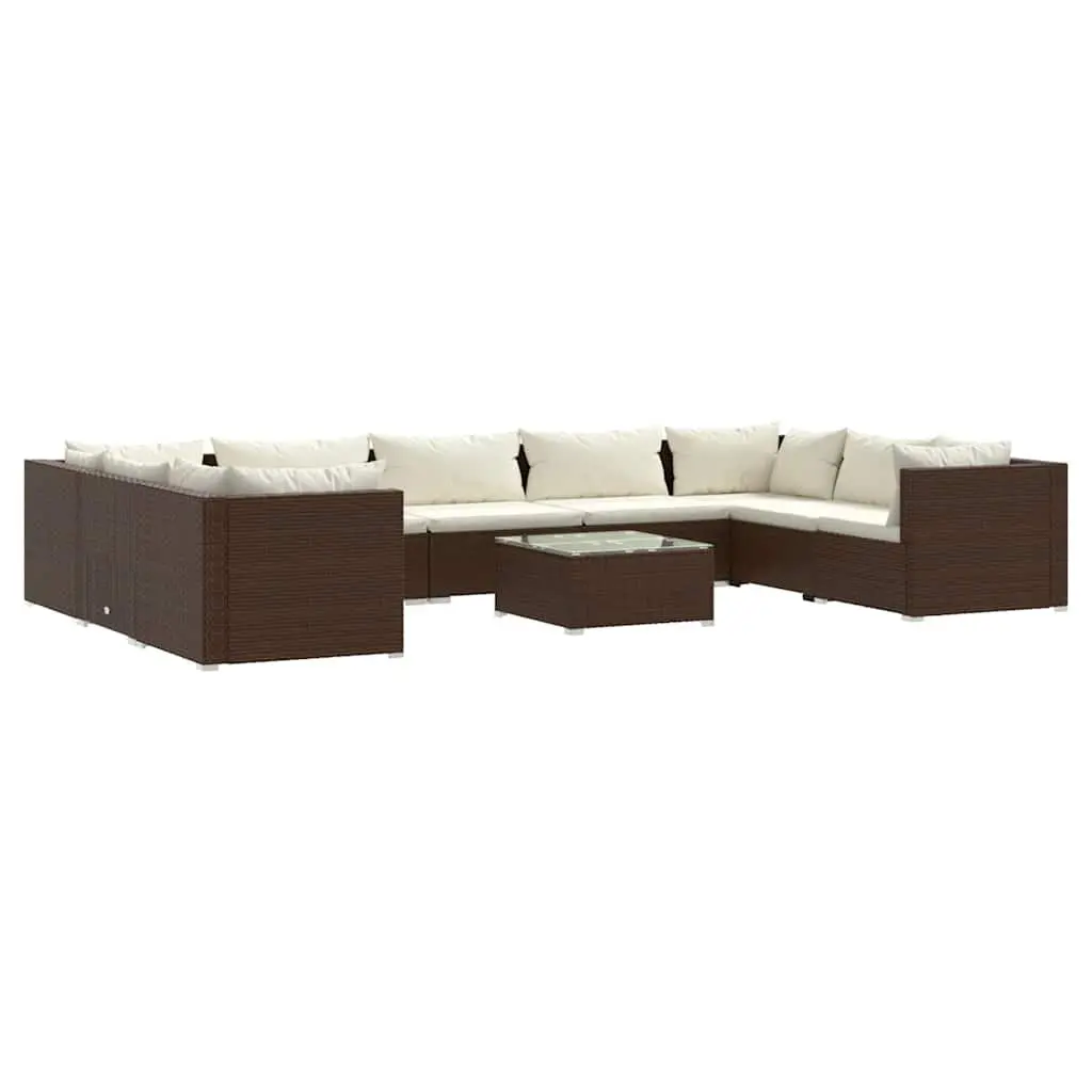 10-Piece Garden Lounge Set for Outdoor Use