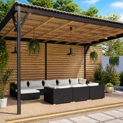 Practical 10 Piece Outdoor Lounge Set with Cushions