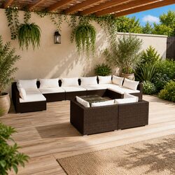 Practical Garden Lounge Set: 10-Piece for Your Patio