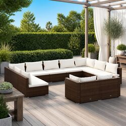 Practical 11 Piece Garden Lounge Set for Outdoor Spaces
