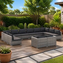 Versatile 12-Piece Outdoor Lounge Set for Relaxation