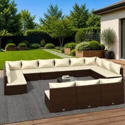 Practical 14 Piece Garden Lounge Set for Everyday Use
