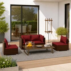 Practical 4 Piece Outdoor Lounge Set for Any Space