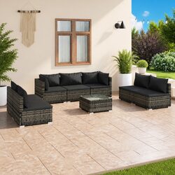 Practical Outdoor Seating with 8-Piece Lounge Set