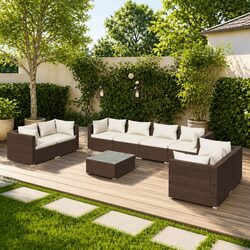 Versatile 9-Piece Outdoor Lounge Set for Any Setting